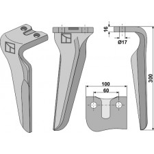 Dent pour herses rotatives, modèle droit - AG000355