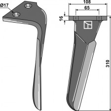Dent pour herses rotatives, modèle droit - Frandent - 9118310001
