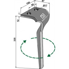 Dent pour herses rotatives, modèle droit - Maschio / Gaspardo - 36100159