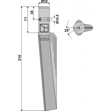 Dent pour herses rotatives, modèle droit - Breviglieri - 32070S