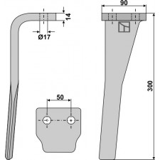 Dent pour herses rotatives, modèle droit - Sicma - 092700