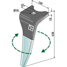 Dent pour herses rotatives (DURAFACE) - modèle droit - Amazone - 6170300
