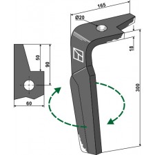 Dent pour herse rotative, modèle droit - Amazone - 965779