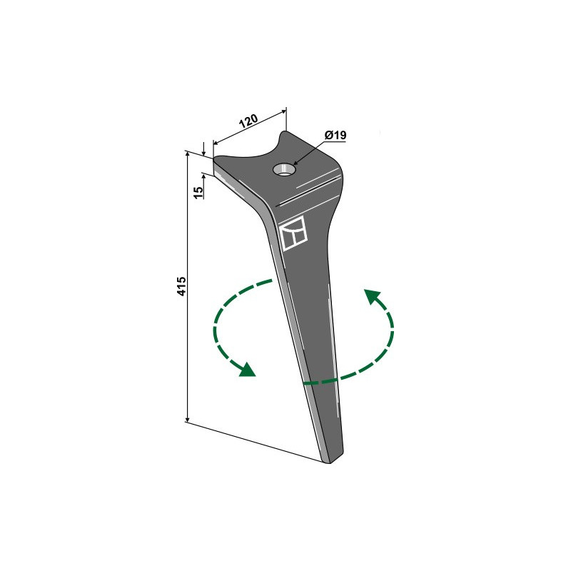 Dent pour herses rotatives, modèle gauche - Amazone - 952775