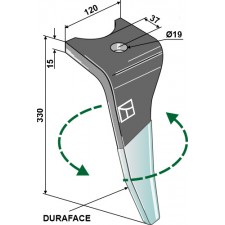 Dent pour herses rotatives (DURAFACE) - modèle gauche - Amazone - 6171300