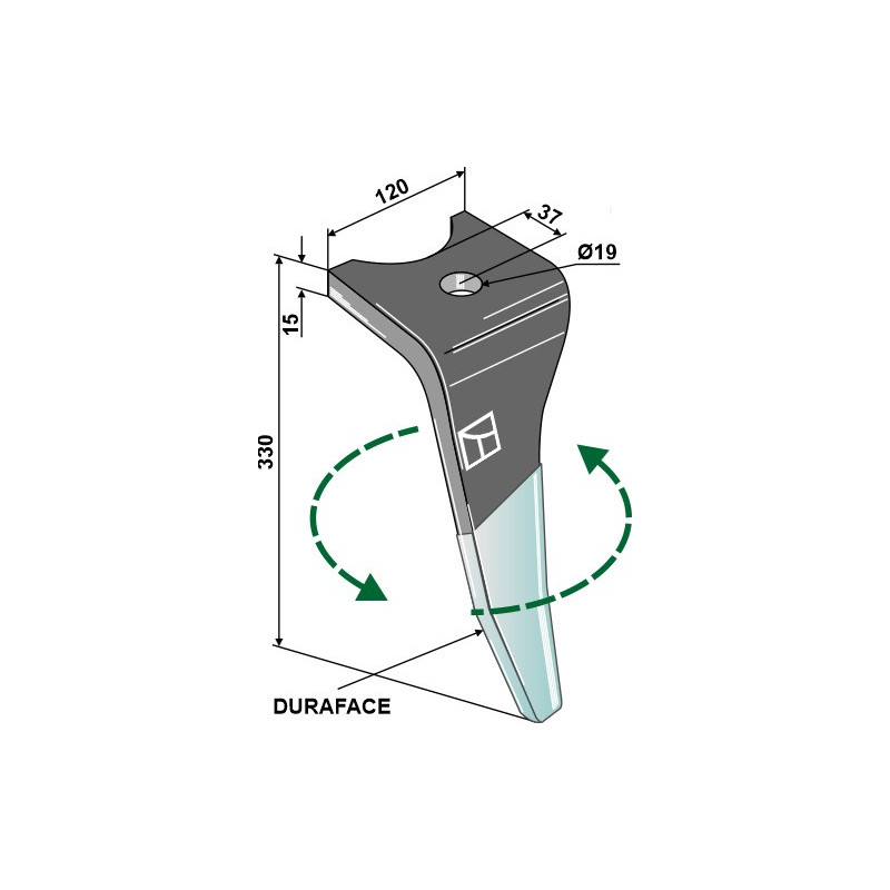 Dent pour herses rotatives (DURAFACE) - modèle gauche - Amazone - 6171300