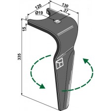 Dent pour herses rotatives, modèle gauche - Amazone - 962338