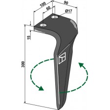 Dent pour herses rotatives, modèle gauche - Breviglieri - 0060184S