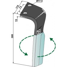 Dent pour herses rotatives  DURAFACE, modèle gauche - Lemken - 3377025