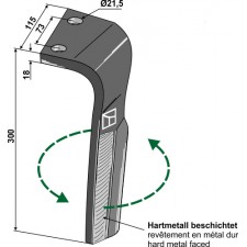 Dent pour herses rotatives, modèle gauche - Lemken - 3377037