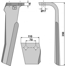 Dent pour herses rotatives, modèle droit - Rabe - 8432.24.01