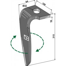 Dent pour herses rotatives, modèle droit - Rabe - 8437.77.01