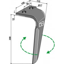 Dent pour herses rotatives, modèle droit - Rau - 0058898