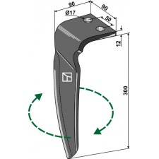 Dent pour herses rotatives, modèle droit - AG000096