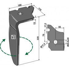 Dent pour herses rotatives, modèle droit - Vogel u. Noot - 40003
