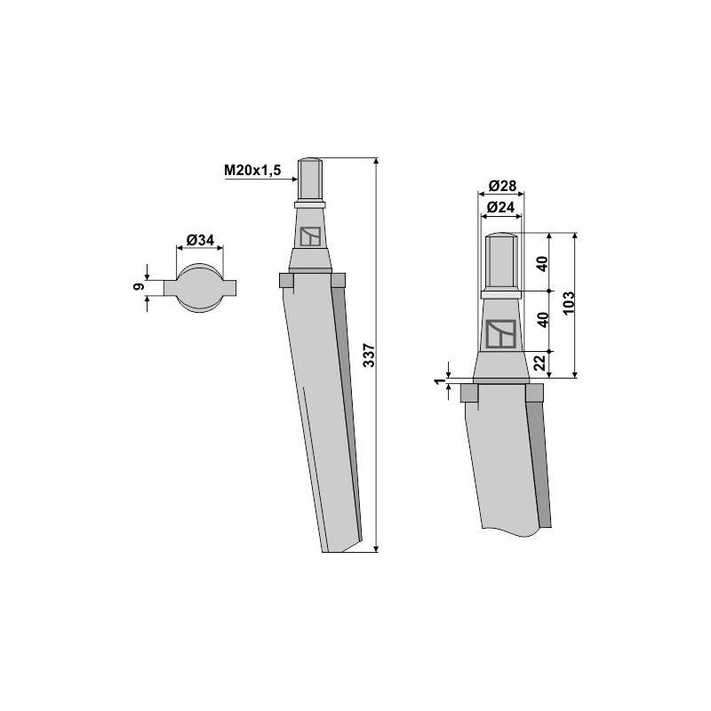 Dent pour herses rotatives - AG000066