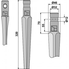 Dent pour herses rotatives - Pegoraro - 001430-01