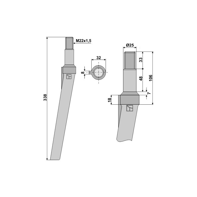 Dent pour herses rotatives - Schmotzer - KSE5495002