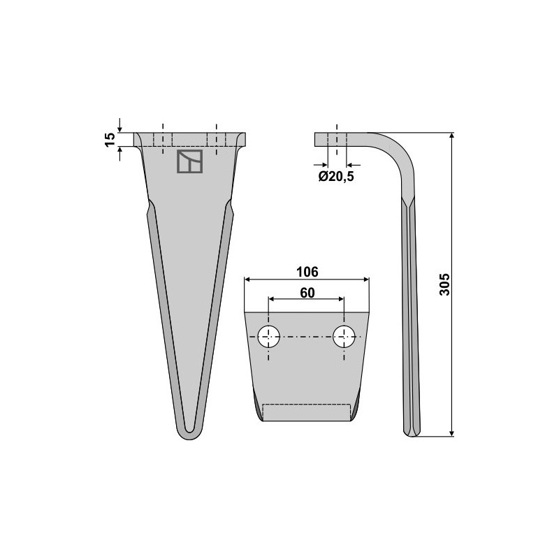 Dent pour herses rotatives - Feraboli - 7A48011