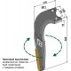 Dent pour herses rotatives, revêtement en métal dur, modèle droit - Rabe - 8411.62.07