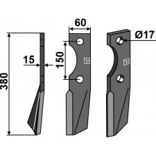 Dent rotative, modèle gauche - Alpego - D04865