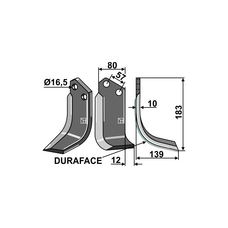 Couteau DURAFACE, modèle droit - AG014370