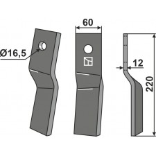 Dent rotative, modèle gauche - Kongskilde - 73000186315V