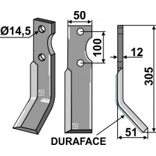 Dent rotative DURAFACE, modèle droit - AG014384