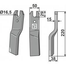 Dent rotative, modèle droit - Kuhn - K1602790