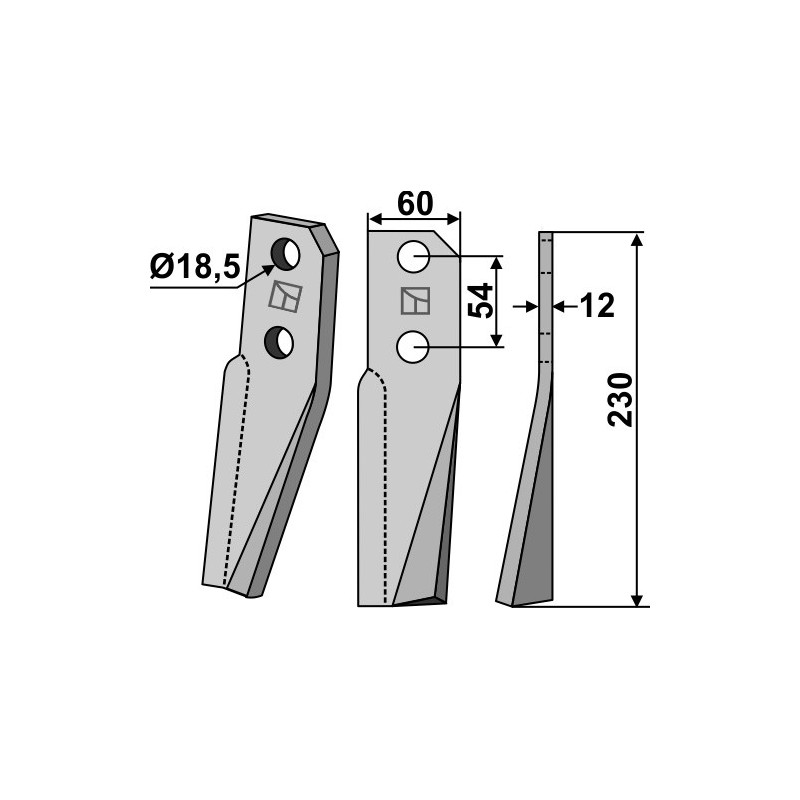 Dent rotative, modèle droit - Kuhn - 522600