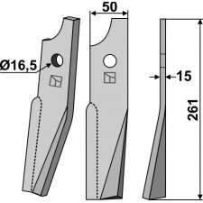 Dent rotative, modèle droit - Kuhn - 523250