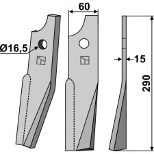 Dent rotative, modèle droit - Kuhn - 523593