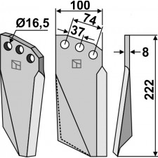 Dent rotative, modèle droit - Kuhn - 523252