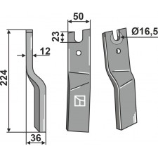Dent rotative, modèle gauche - Kuhn - K1631030