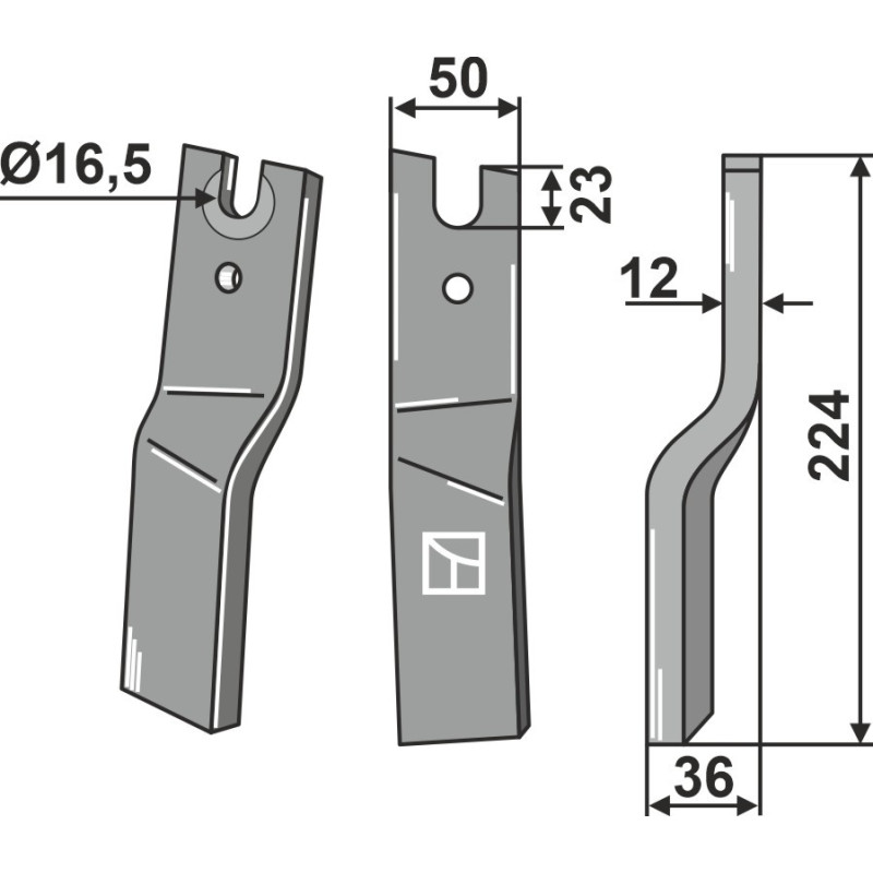 Dent rotative, modèle droit - Kuhn - K1631040