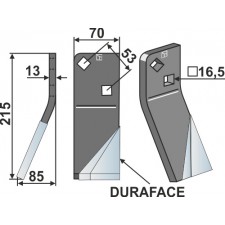 Dent rotative DURAFACE, modèle gauche - AG014396