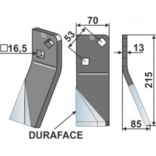 Dent rotative DURAFACE, modèle droit - AG014398