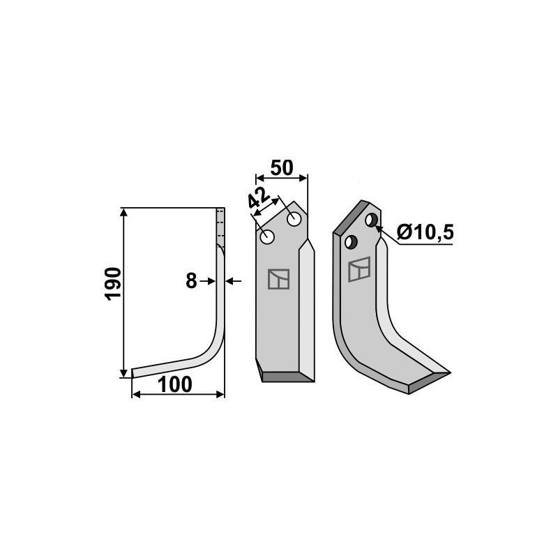 Lame de fraise rotative gauche - AG000604