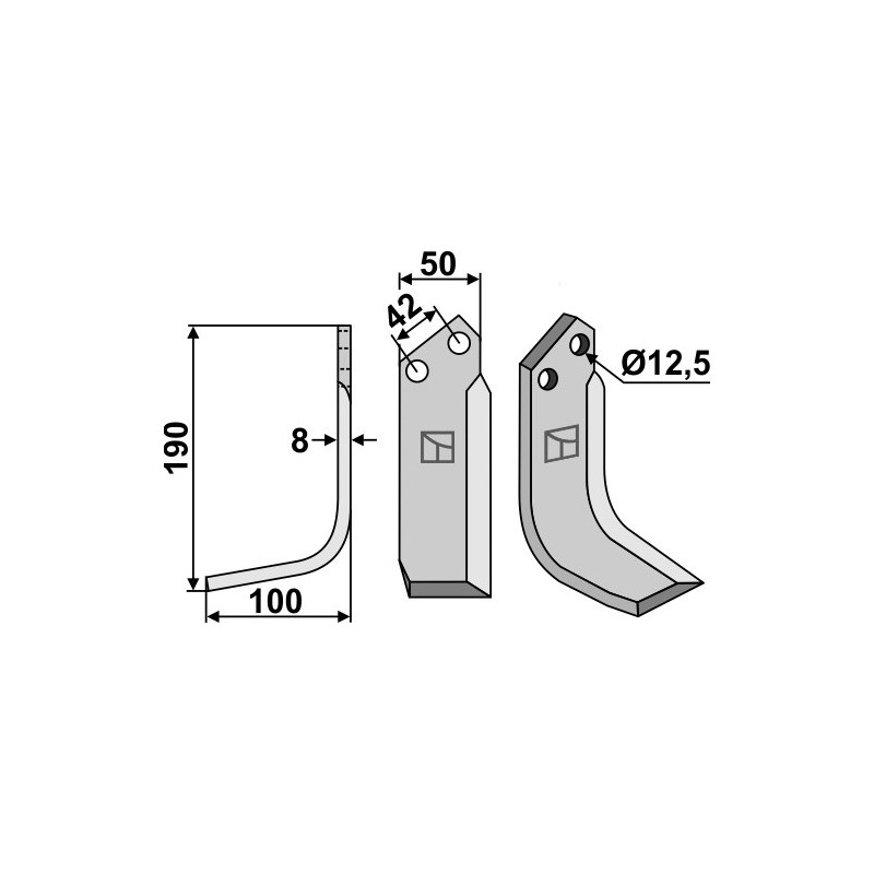 Lame de fraise rotative gauche - AG000602