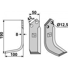 Lame de fraise rotative gauche - AG000602